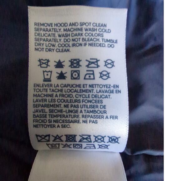 Women's Navy Puffer Coat with Faux Fur Hood - Picture 4 of 11